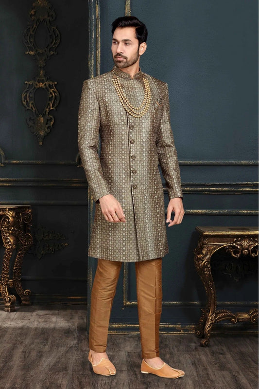 Multi Banarasi Jacquard Sherwani NCSH10410473