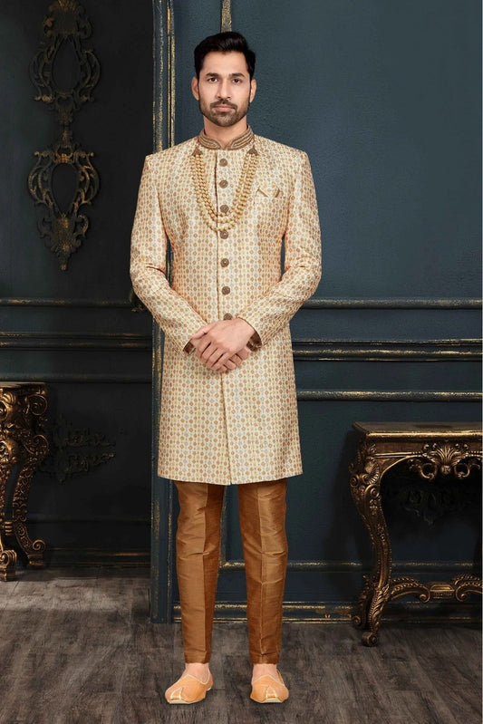 Multi Banarasi Jacquard Sherwani NCSH10410479