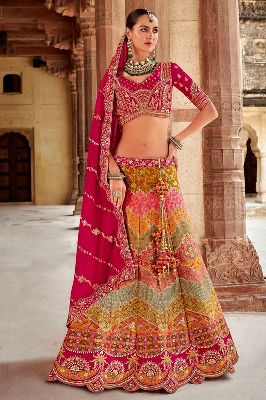 Multi Banarasi Silk Bridal Lehenga Choli NCLC12910149