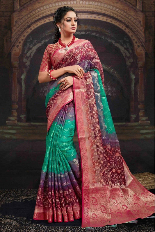 Multi Chanderi Jacquard Woven Saree NCSD11210790