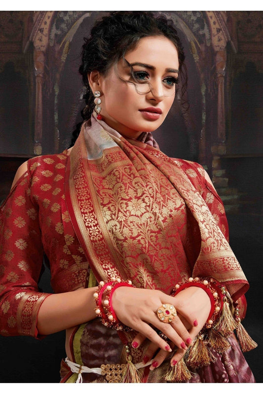 Multi Chanderi Jacquard Woven Saree NCSD11210791