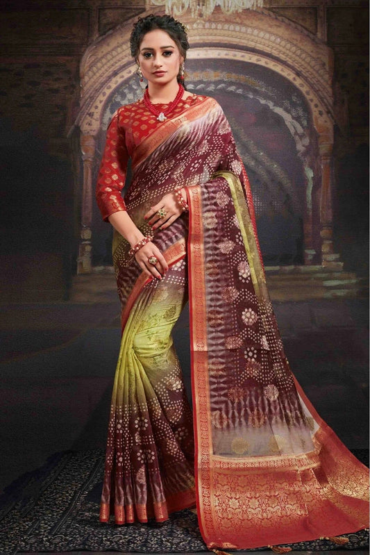 Multi Chanderi Jacquard Woven Saree NCSD11210791