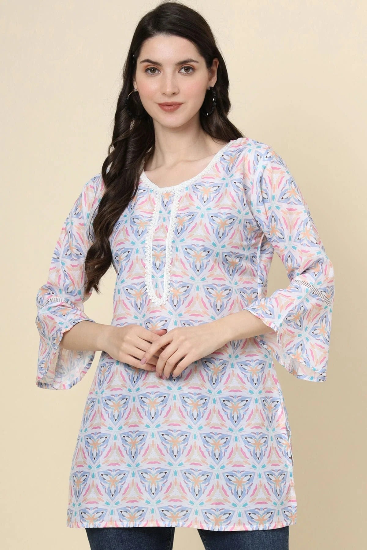 Multi Cotton Printed Readymade Top  NCTP11112300