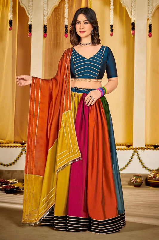 Multi Embroidery Rangoli Silk Navratri Lehenga  NCLD11710175