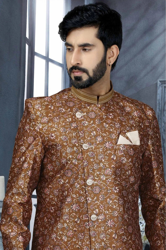 Multi Jacquard Digital Print Sherwani NCSH10410481