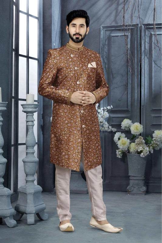Multi Jacquard Digital Print Sherwani NCSH10410481