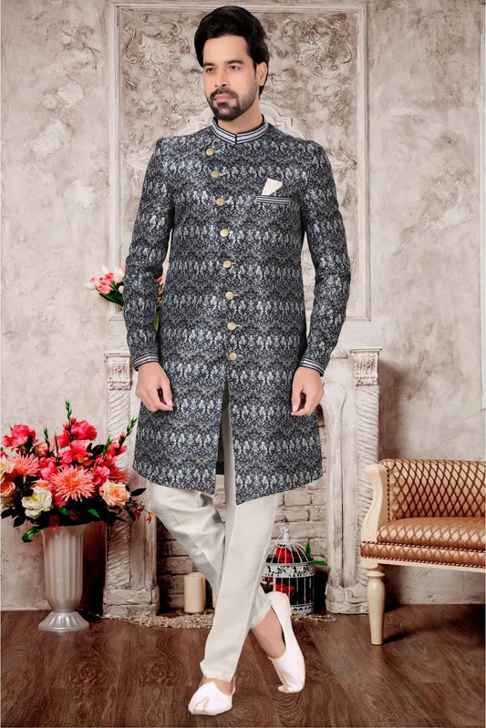 Multi Jacquard Sherwani NCSH10410483