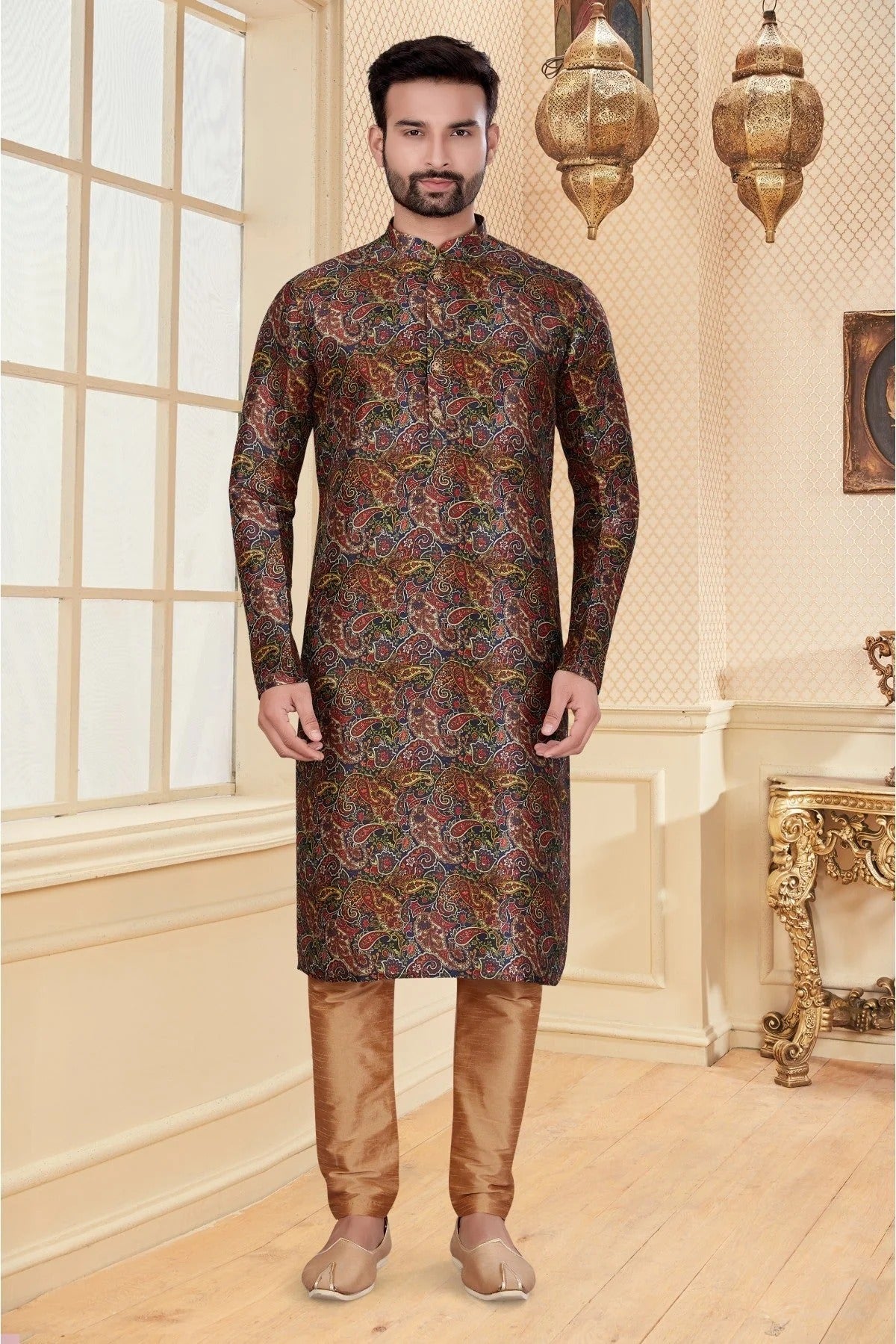 Multi Kurta Pajama In Silk NCKP10410649