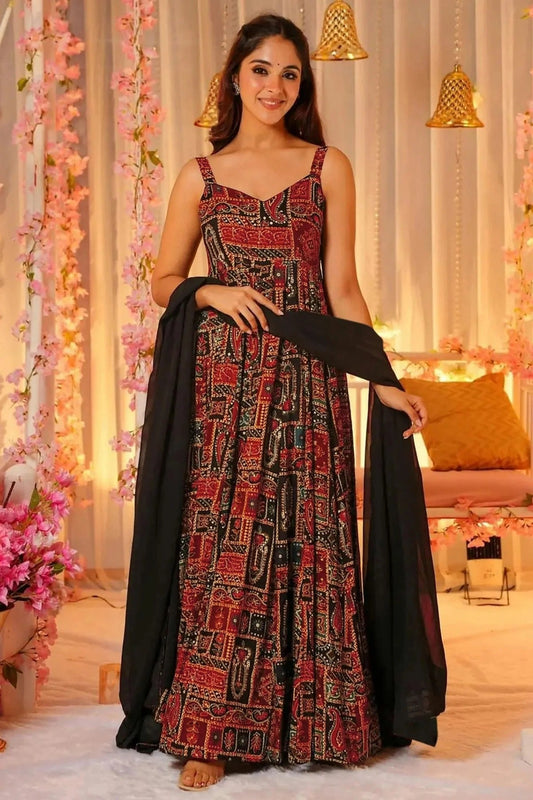 Multi Rayon Stitched Gown NCGW11111377