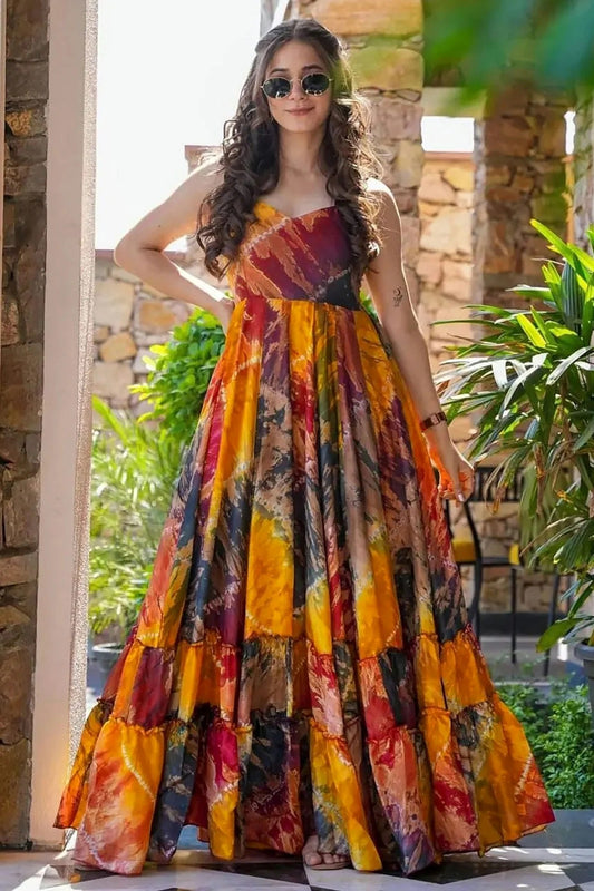 Multi Rayon Stitched Gown NCGW11111384