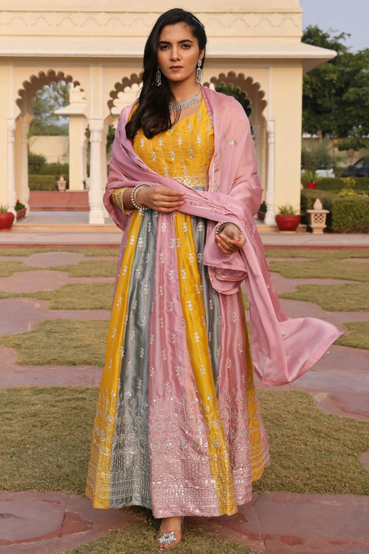Multi Semi Stitched Rangoli Silk Anarkali Suit NCSM11710170