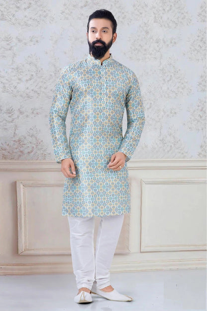 Multi Silk Festival Wear Kurta Pajama NCKP11310130
