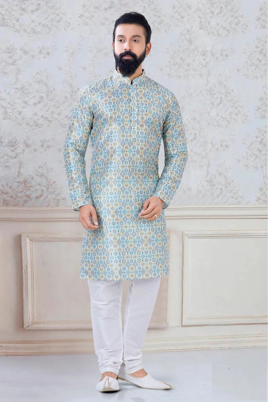Multi Silk Festival Wear Kurta Pajama NCKP11310130