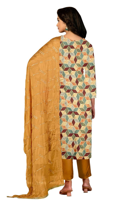 Multi Unstitched Cambric Cotton Straight Suit NCUS11610313