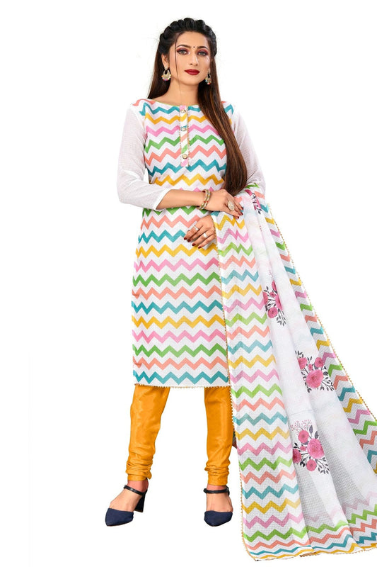 Multi Unstitched Cotton Churidar Suit NCUS11610330