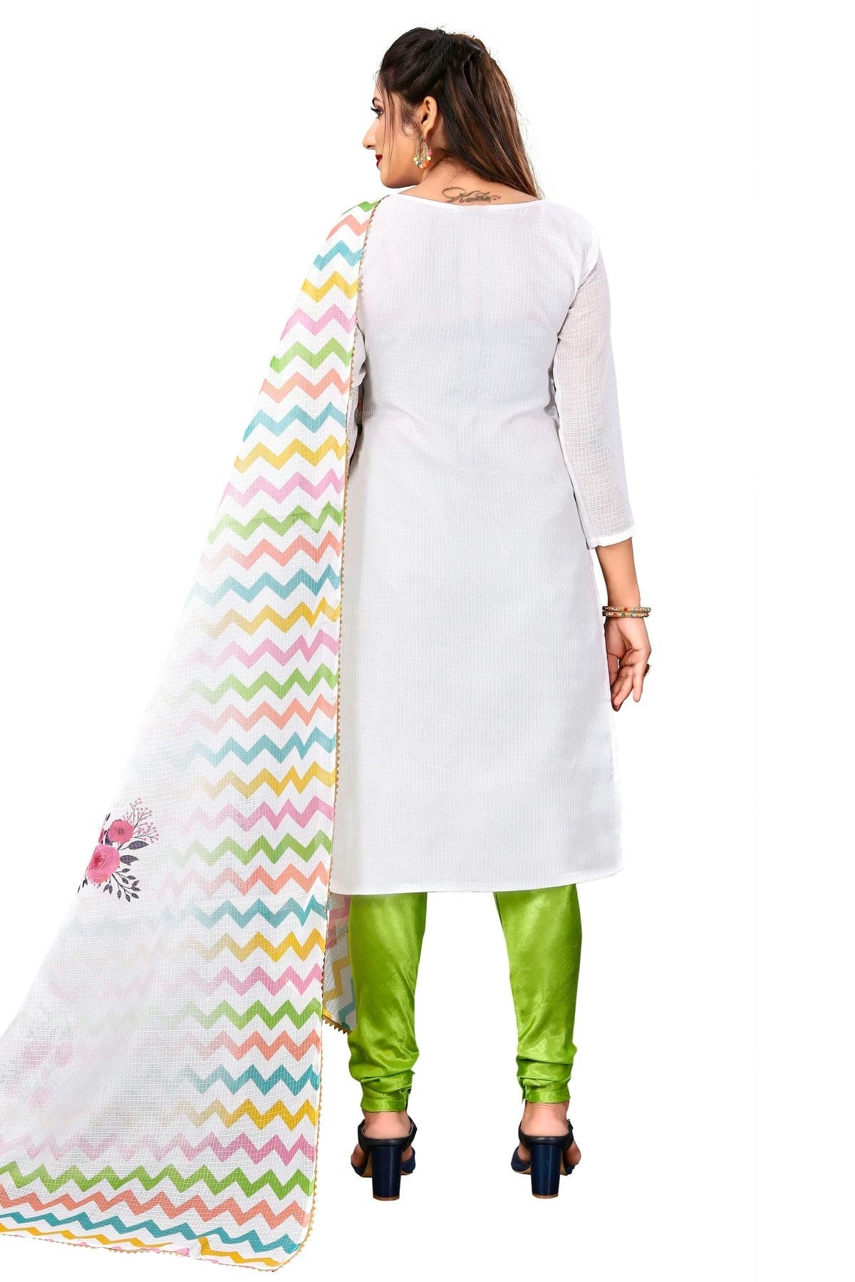 Multi Unstitched Cotton Churidar Suit NCUS11610334