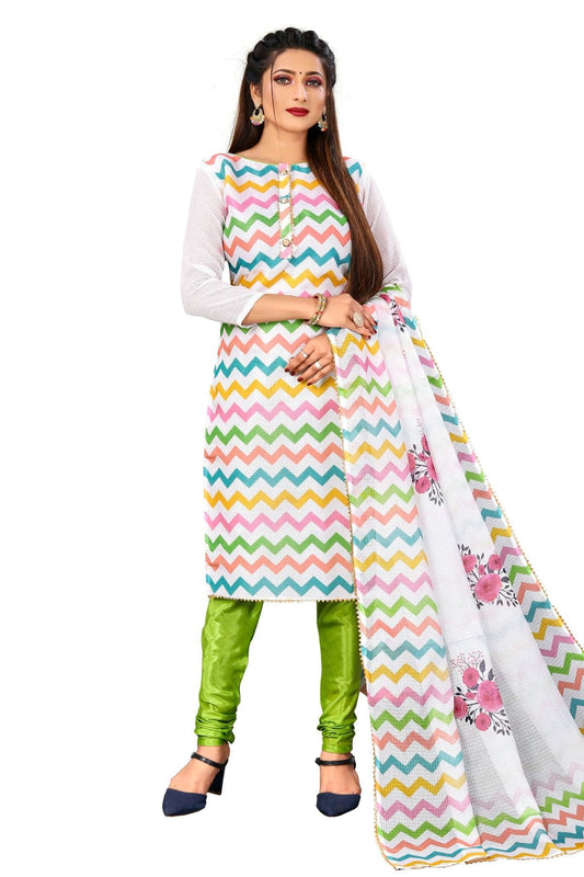 Multi Unstitched Cotton Churidar Suit NCUS11610334