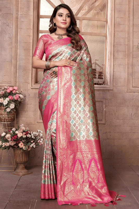 Multi Woven Banarasi Silk Traditional Saree NCSD12510196