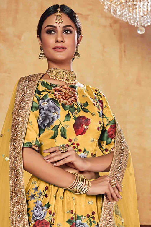 Mustard Art Silk Designer Lehenga Choli NCLC12410140
