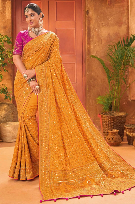 Mustard Banarasi Silk Saree NCSD11112483