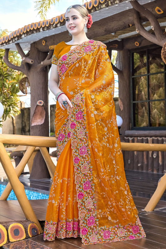 Mustard Burberry Silk Designer Saree NCSD11210245