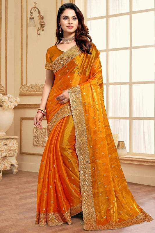 Mustard Burberry Silk Designer Saree NCSD11210258