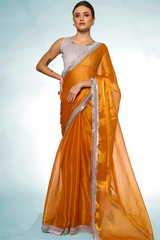 Mustard Burburry Designer Saree NCSD11111823