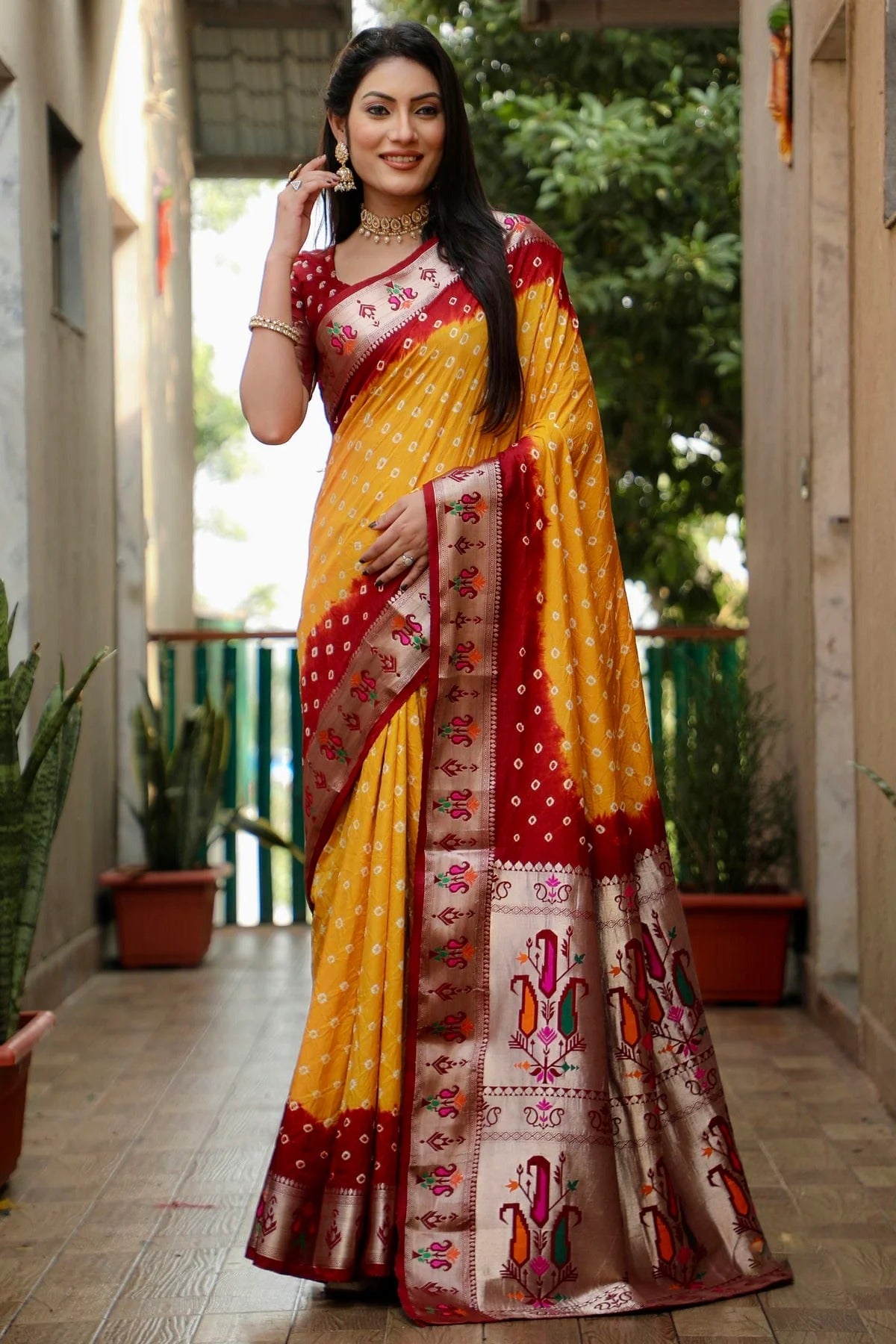 Mustard Dola Silk Paithani Saree NCSD11112235