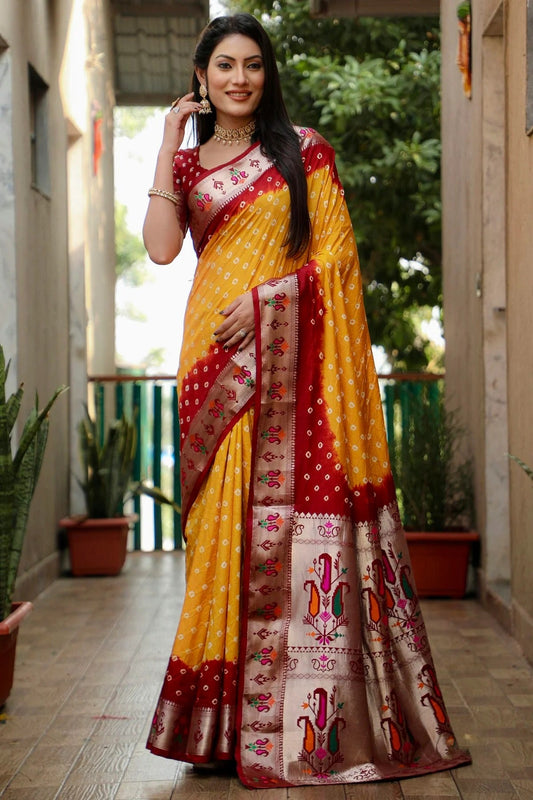 Mustard Dola Silk Paithani Saree NCSD11112235