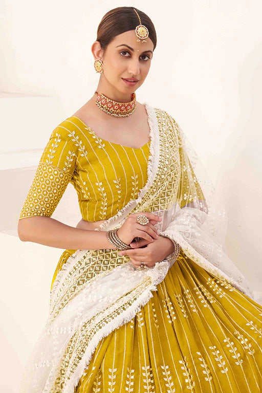 Mustard Georgette Designer Lehenga Choli NCLC12410101