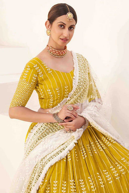 Mustard Georgette Designer Lehenga Choli NCLC12410101