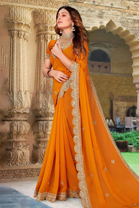Mustard Georgette Designer Saree NCLC11210409
