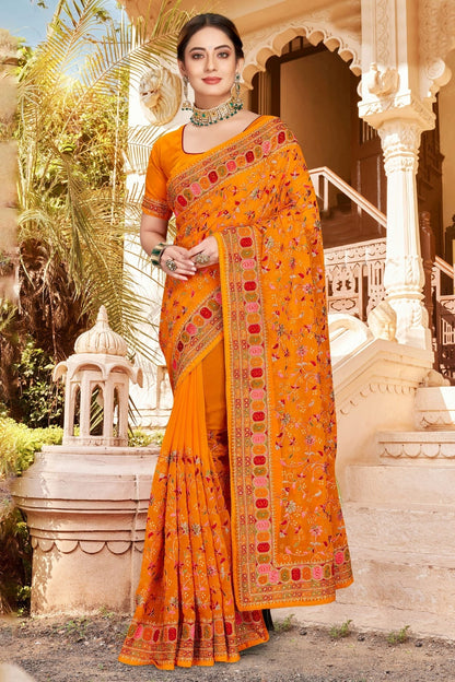Mustard Georgette Designer Saree NCLC11210492