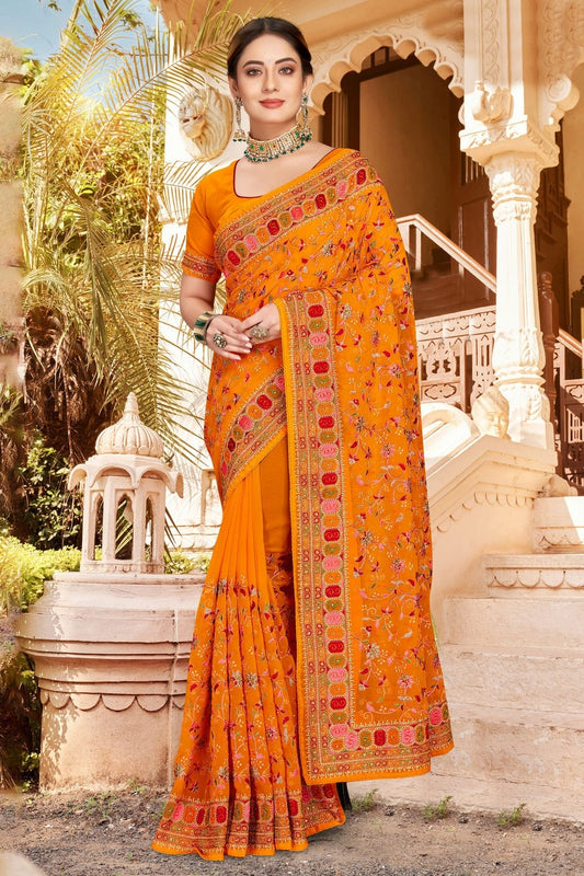 Mustard Georgette Designer Saree NCLC11210492