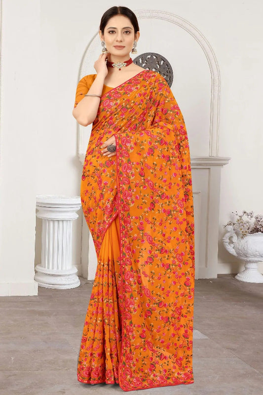 Mustard Georgette Designer Saree NCSD10910149