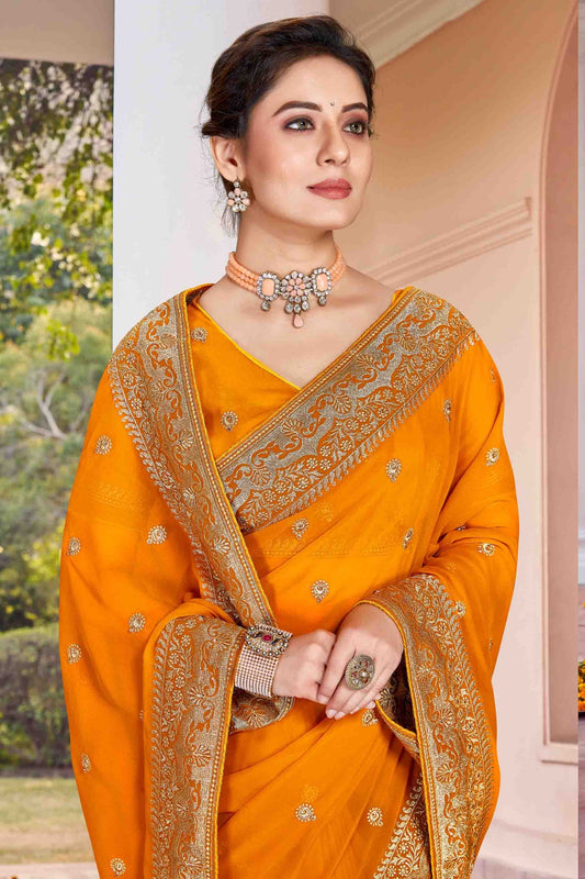 Mustard Georgette Designer Saree NCSD11210906