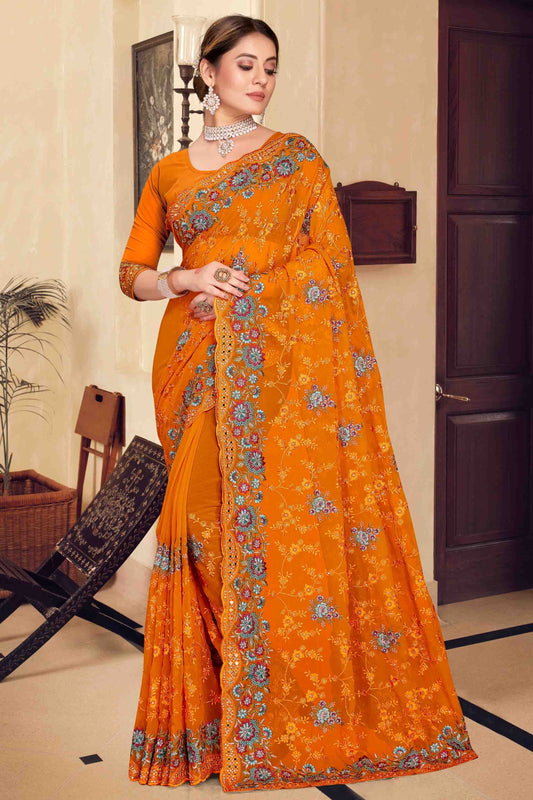 Mustard Georgette Designer Saree NCSD11210912