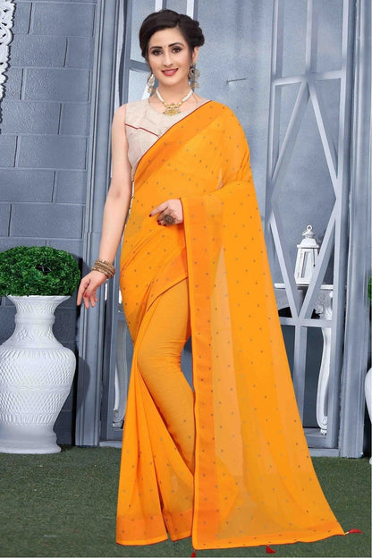 Mustard Georgette Party Wear Saree NCSD11210678