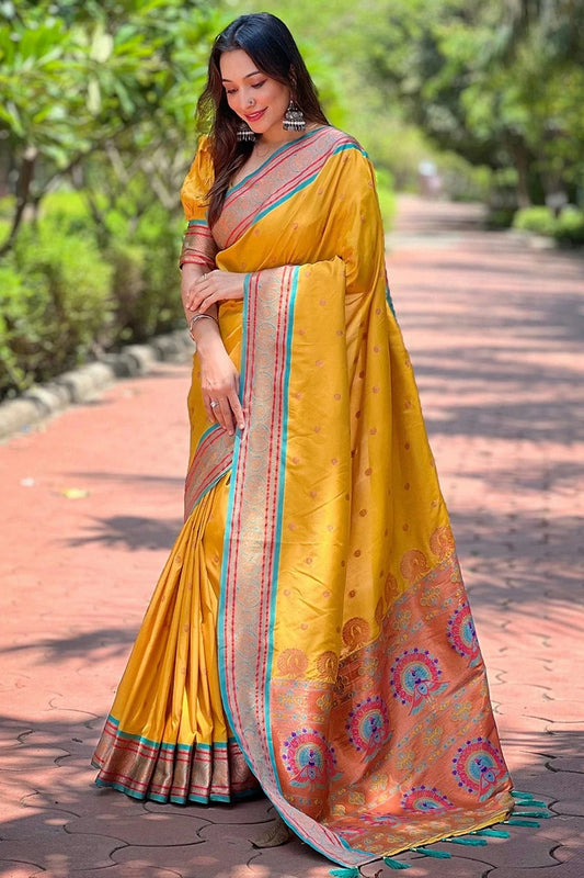 Mustard Paithani Silk Woven Saree NCSD12910200