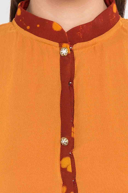 Mustard Plus Size Stitched Faux Georgette Embroidery Churidar Suit NCSS10710507