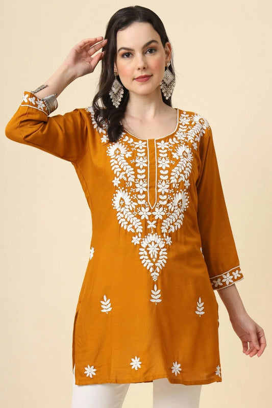 Mustard Rayon Readymade Top  NCTP11112280