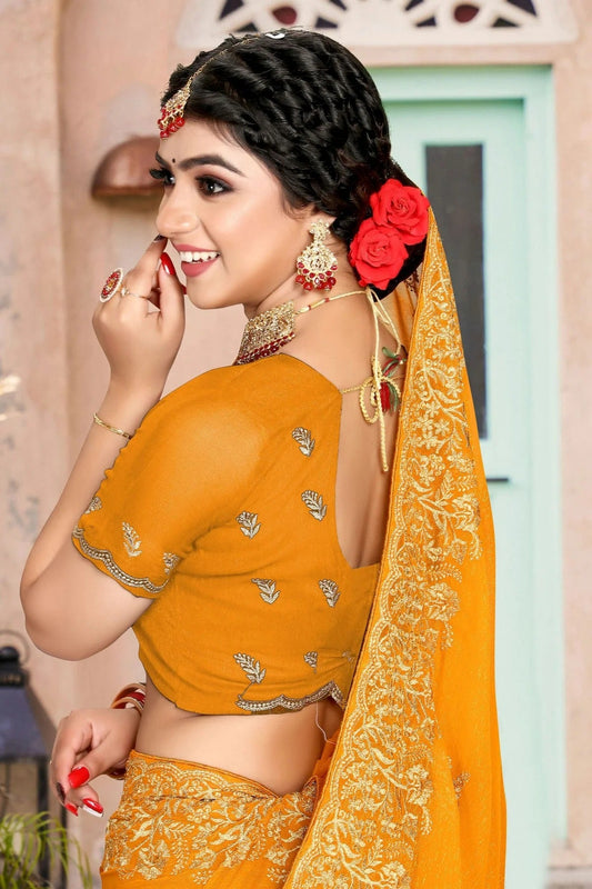 Mustard Silk Designer Saree NCLC11210464
