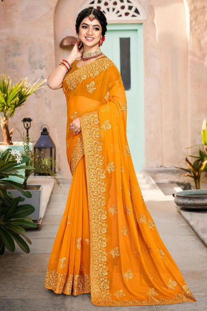 Mustard Silk Designer Saree NCLC11210464