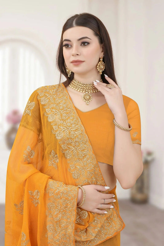 Mustard Silk Designer Saree NCLC11210500