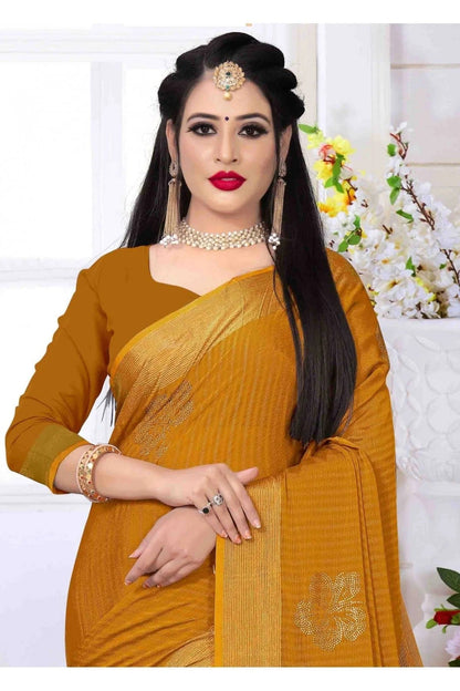 Mustard Silk Satin Designer Saree NCSD11210706