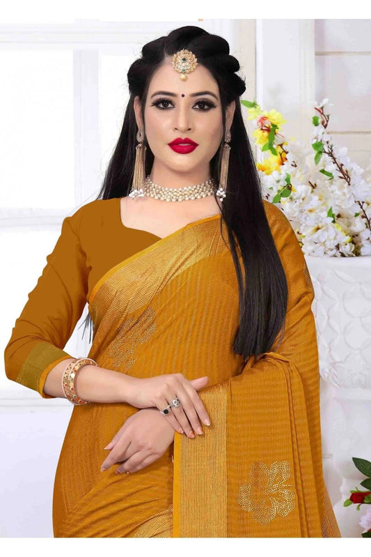 Mustard Silk Satin Designer Saree NCSD11210706
