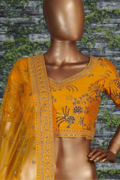 Mustard Thai Silk Lehenga Choli NCLC10110259