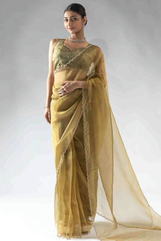 Mustard Tissue Silk Ready To Wear Saree NCSD11210106