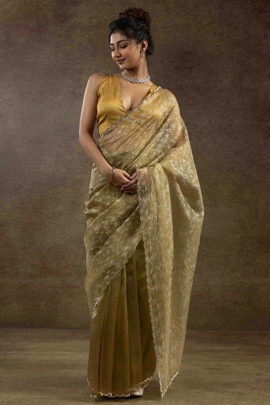 Mustard Tissue Silk Ready To Wear Saree NCSD11210117