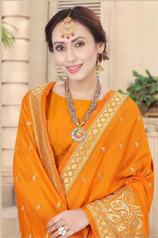 Mustard Vichitra Silk Designer Saree NCSD11210728